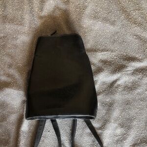 Black Leather Women's Backpack